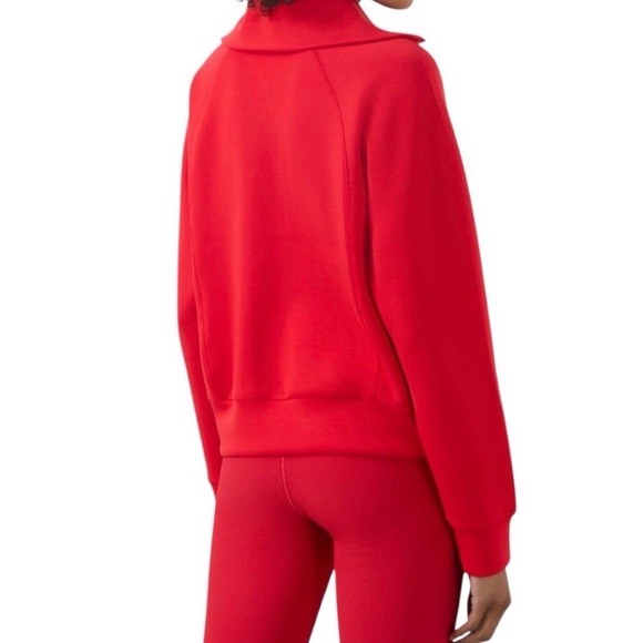 SPANX AirEssentials Soft Red Half Zip Pullover Scuba Sweatshirt Top 1X Athletic - Picture 2 of 8